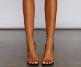 Total Stud PVC Studded Block Heels Sai Feel